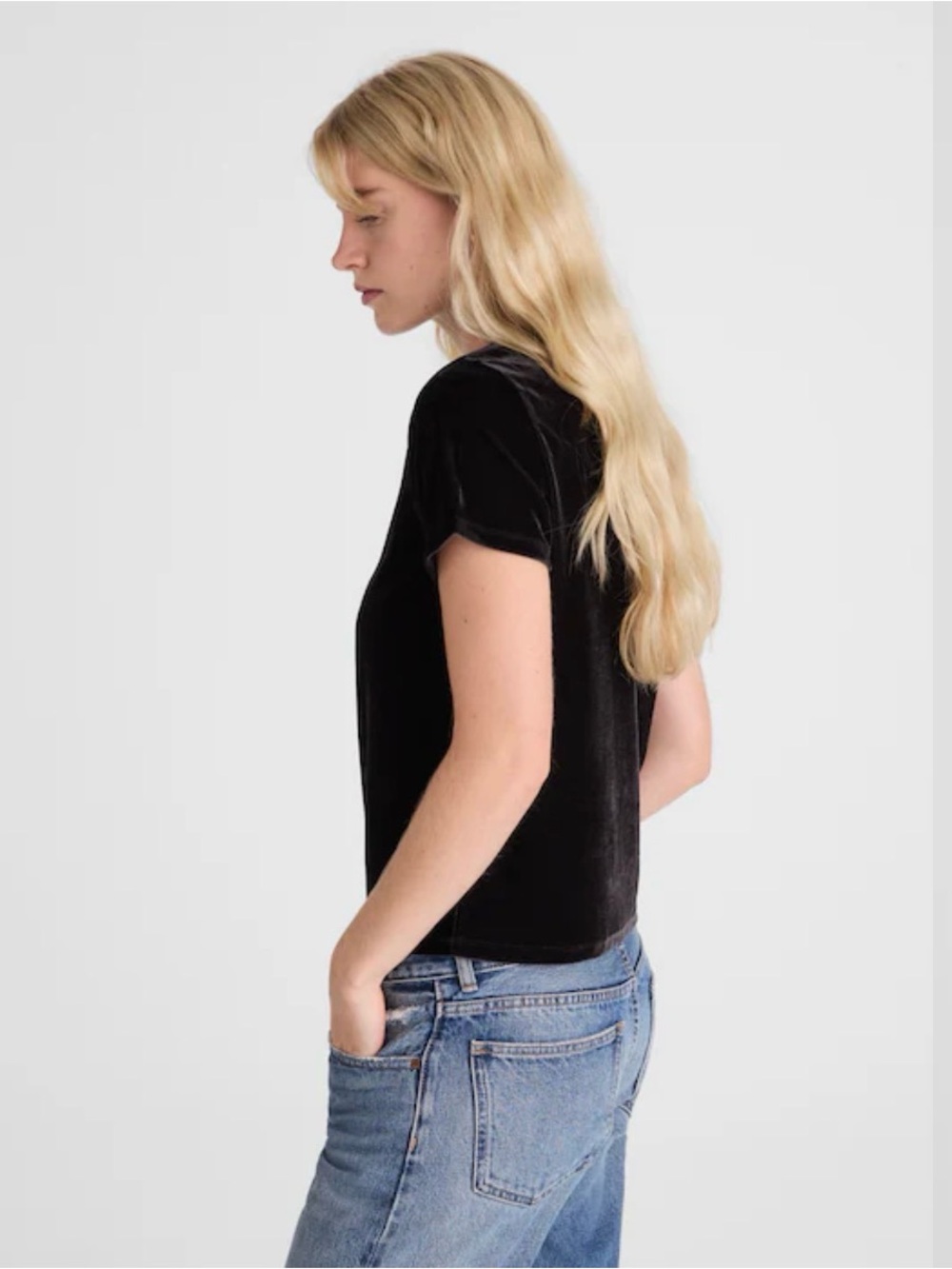Madewell The Relaxed Tee in Velvet Black NWT XS Crewneck Short Sleeve - Picture 3 of 7